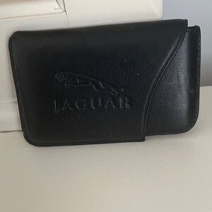 Jaguar Car Black Leather Card Holder